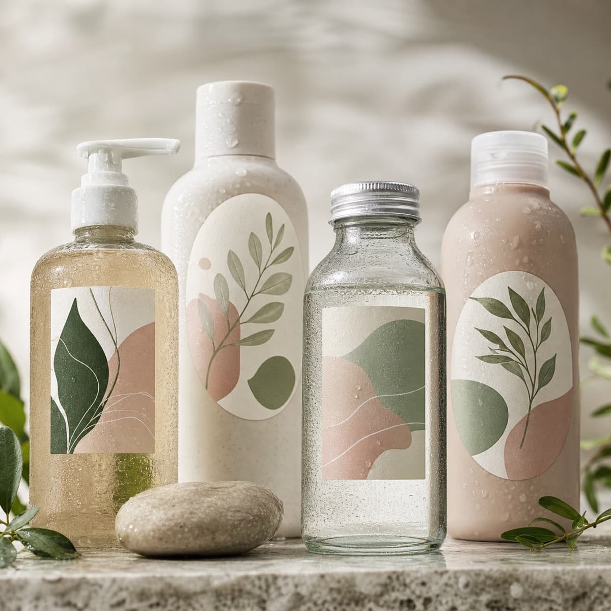 Custom Bottle Label Stickers product examples and finish