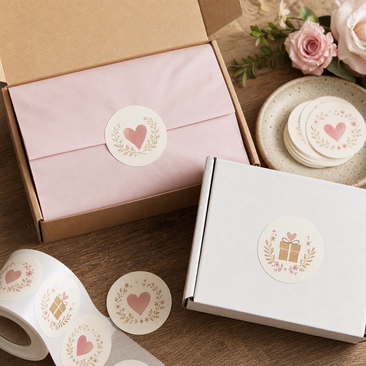 Custom Thank You Stickers product examples and finish
