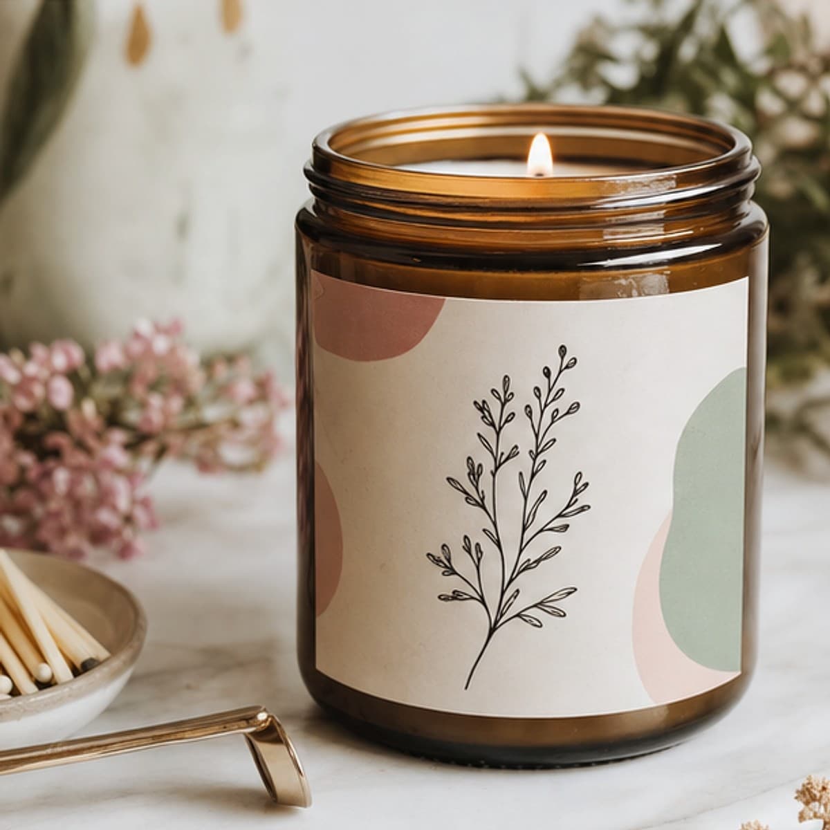 Custom Candle Warning Labels printed sticker examples
