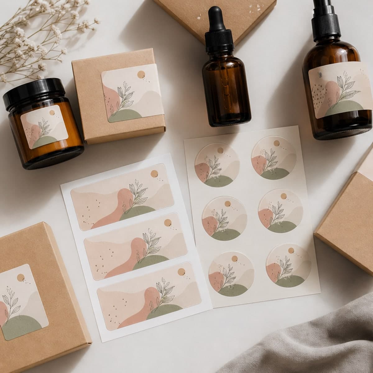 Custom Product Labels sheet and print examples