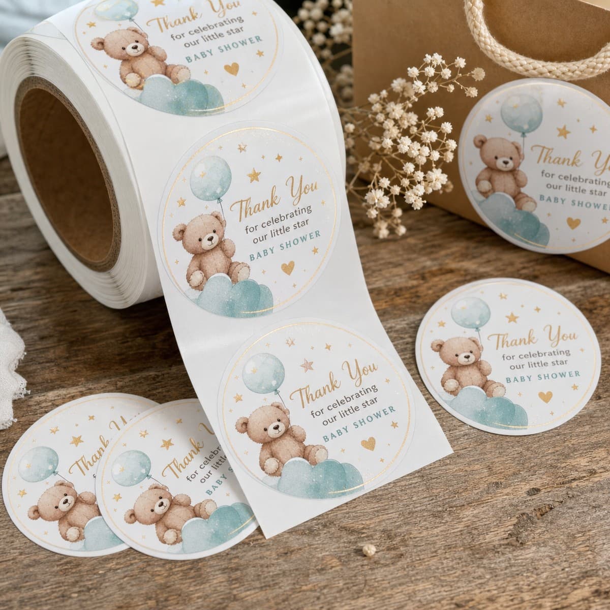 Waterproof Baby Shower Stickers printed sticker examples