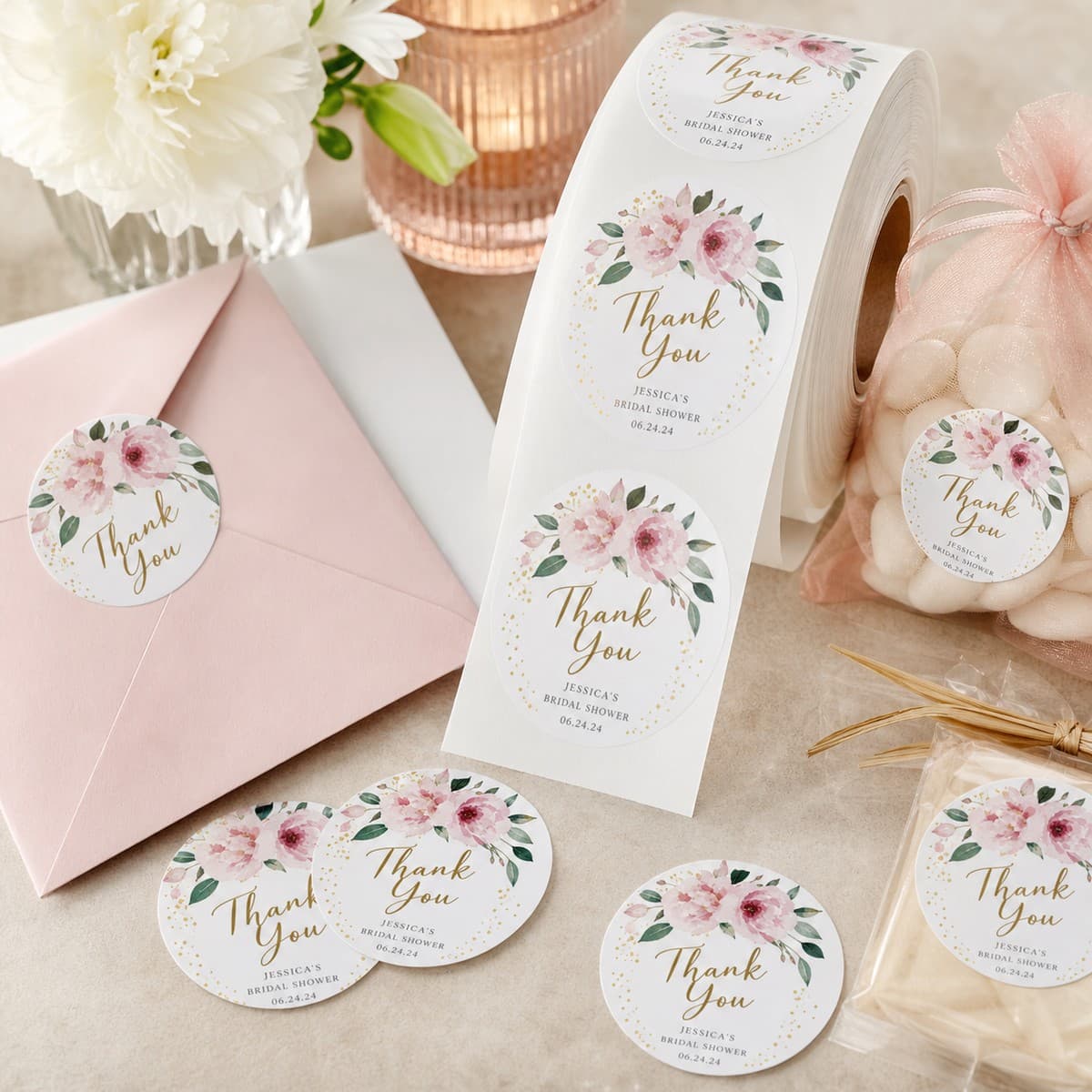 Waterproof Bridal Shower Stickers printed sticker examples