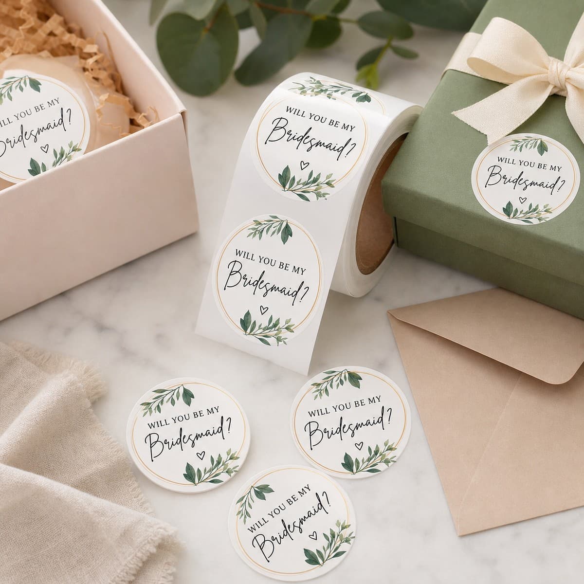 Waterproof Bridesmaid Proposal Stickers printed sticker examples