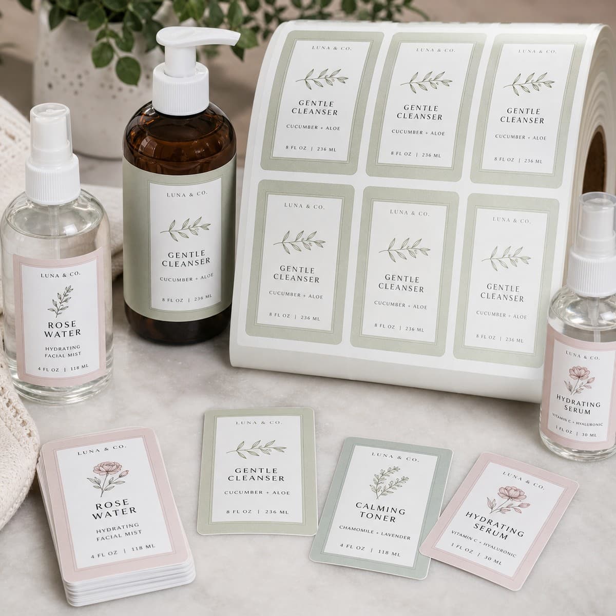 Waterproof Cosmetic Bottle Labels printed sticker examples