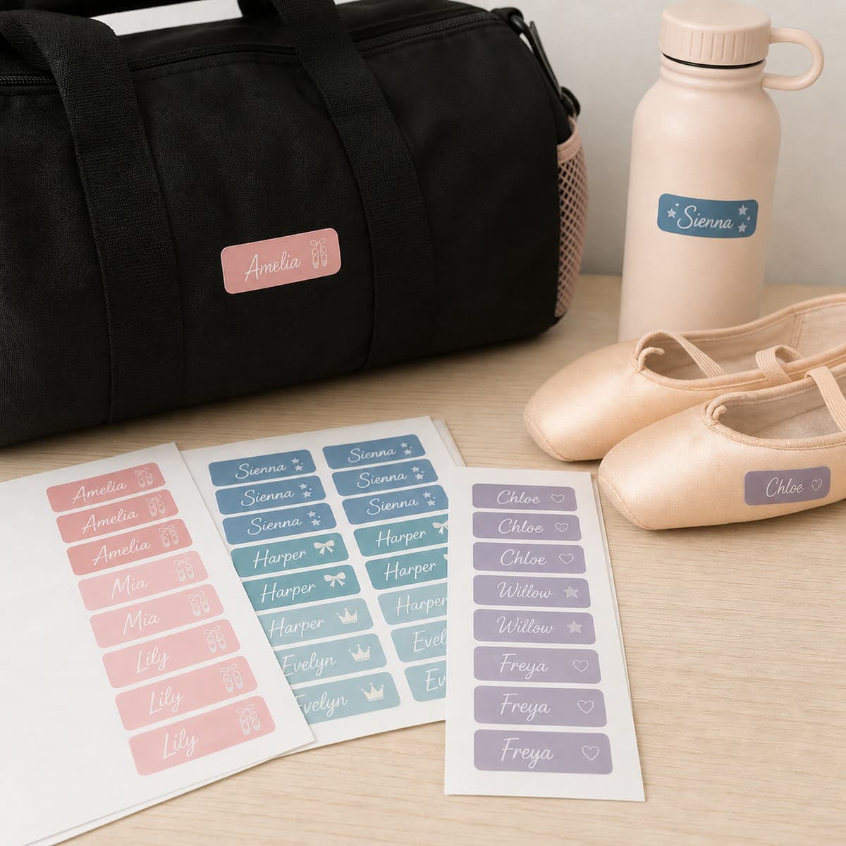 Waterproof Dance School Name Stickers printed sticker examples