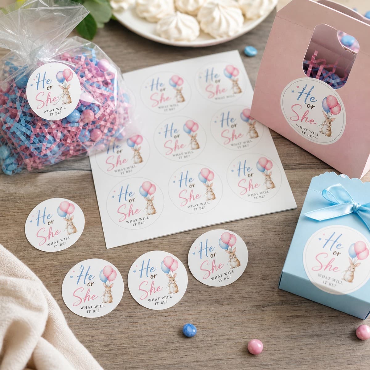 Waterproof Gender Reveal Stickers printed sticker examples
