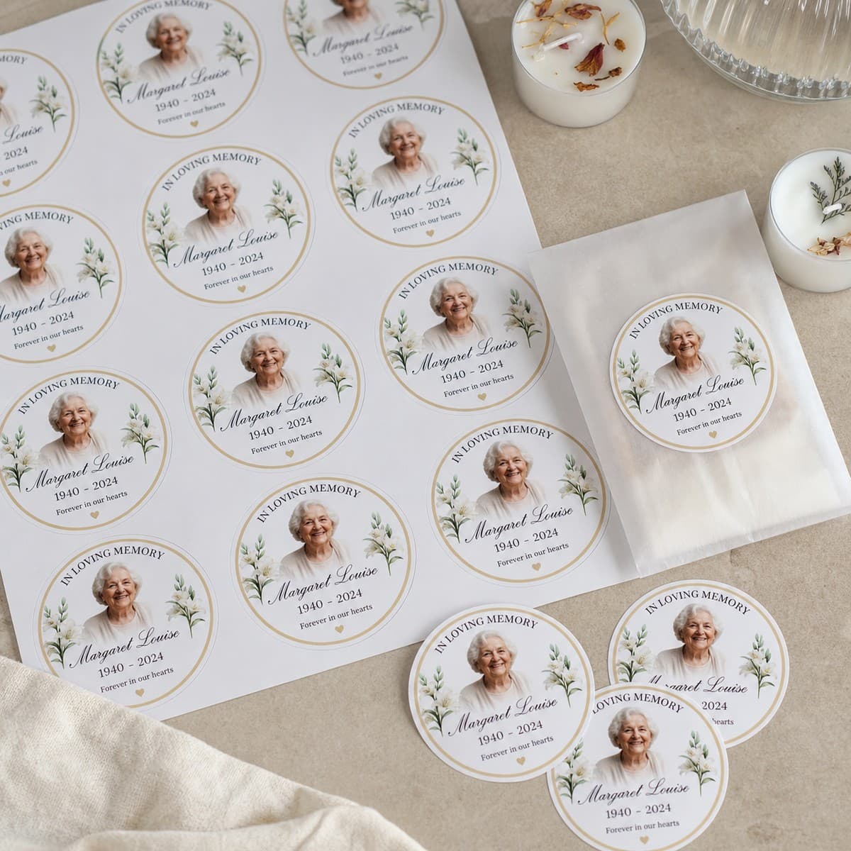 Waterproof Memorial Stickers printed sticker examples