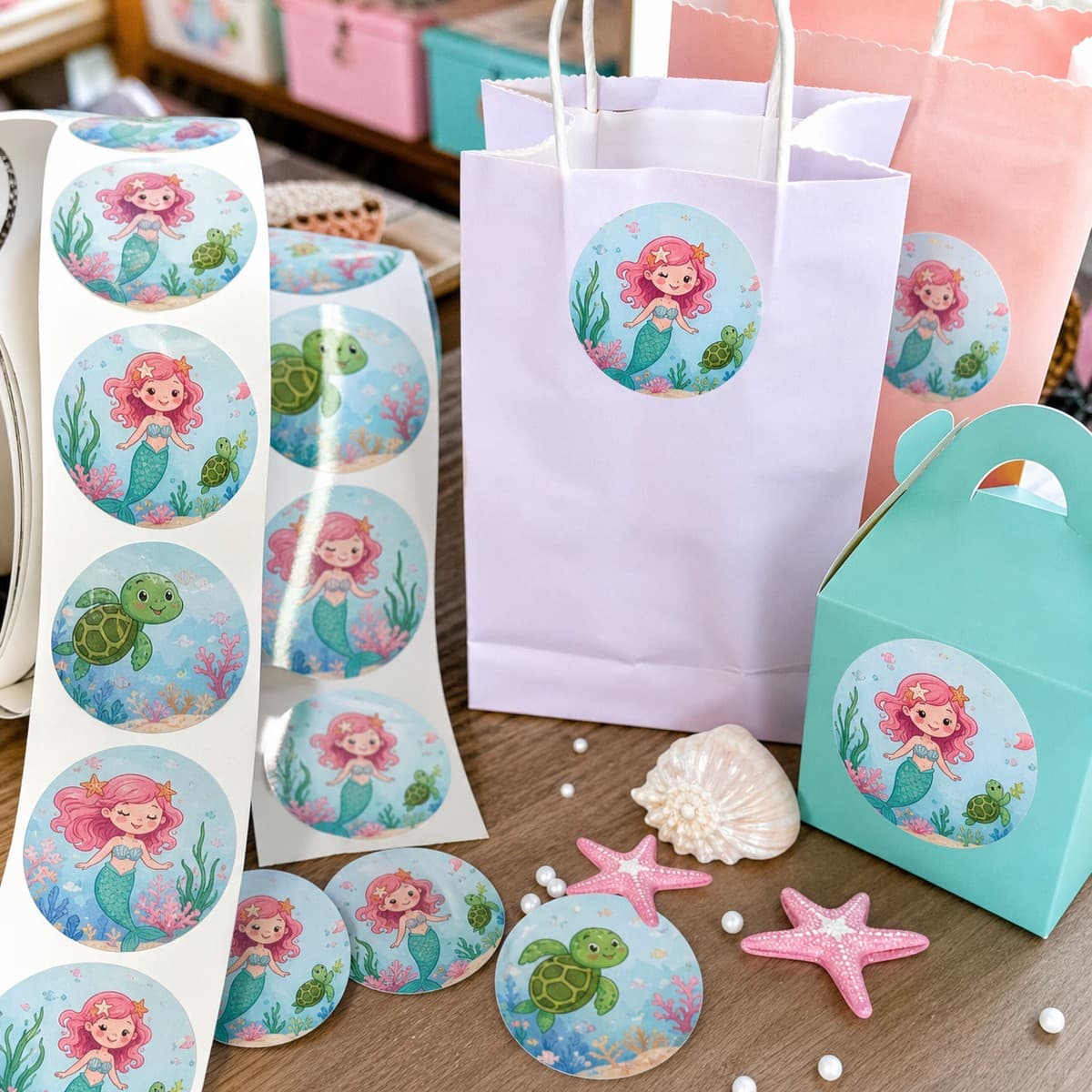 Waterproof Party Bag Stickers printed sticker examples