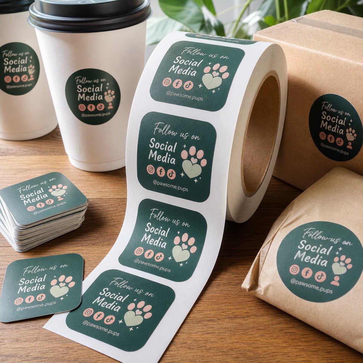 Waterproof Social Media Stickers printed sticker examples