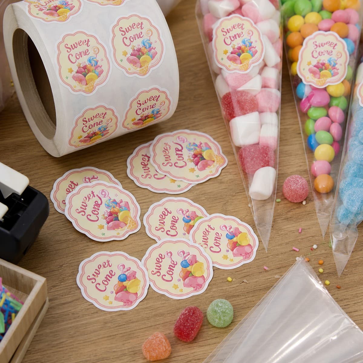 Waterproof Sweet Cone Stickers printed sticker examples