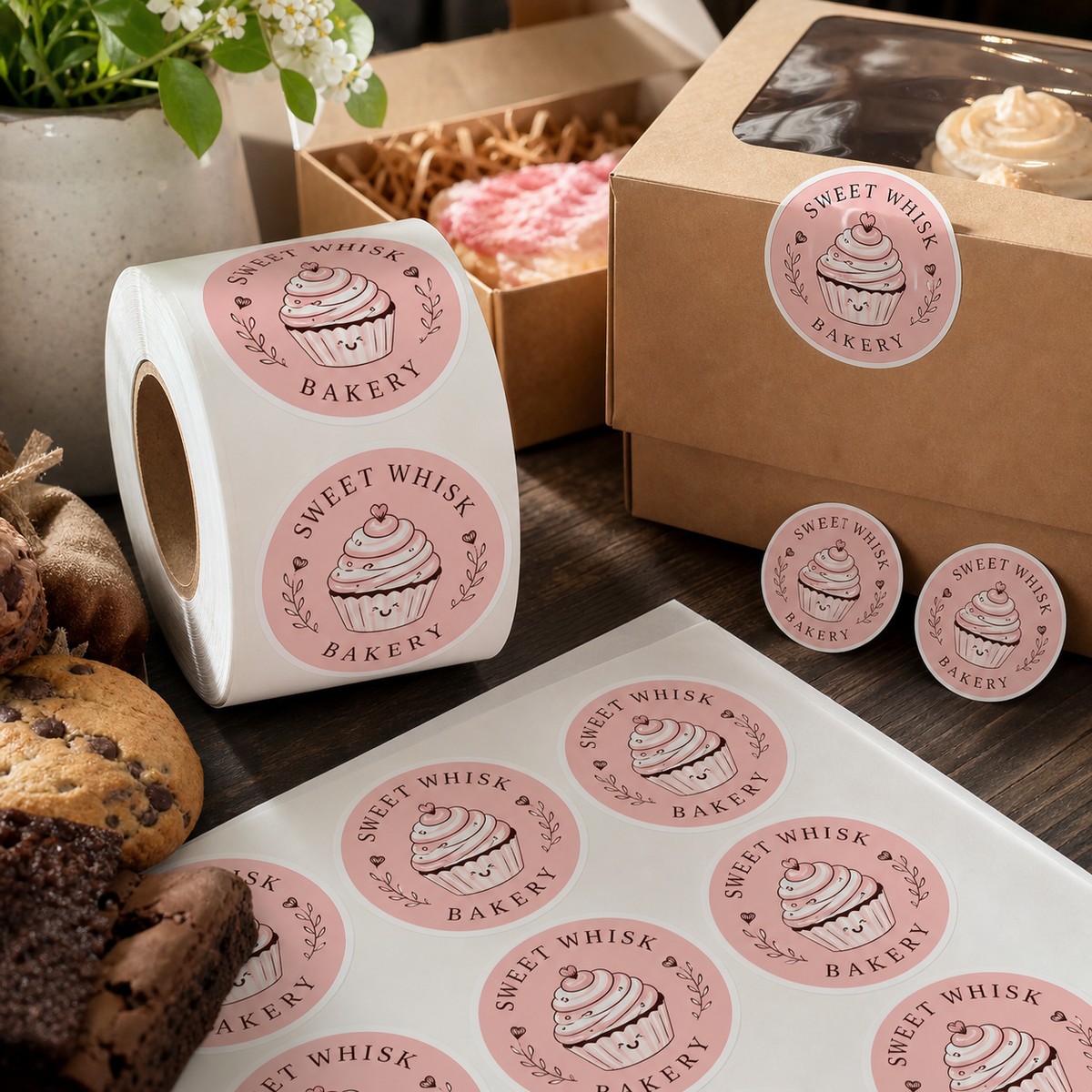Waterproof Bakery Box Stickers printed sticker examples
