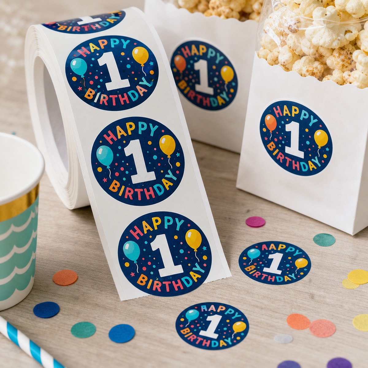 Waterproof Birthday Age Stickers printed sticker examples