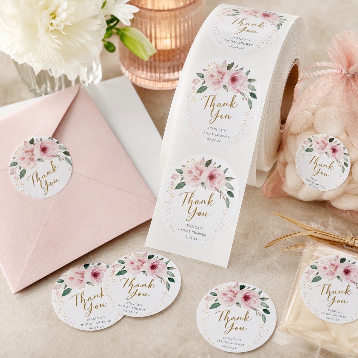 Waterproof Bridal Shower Stickers printed sticker examples