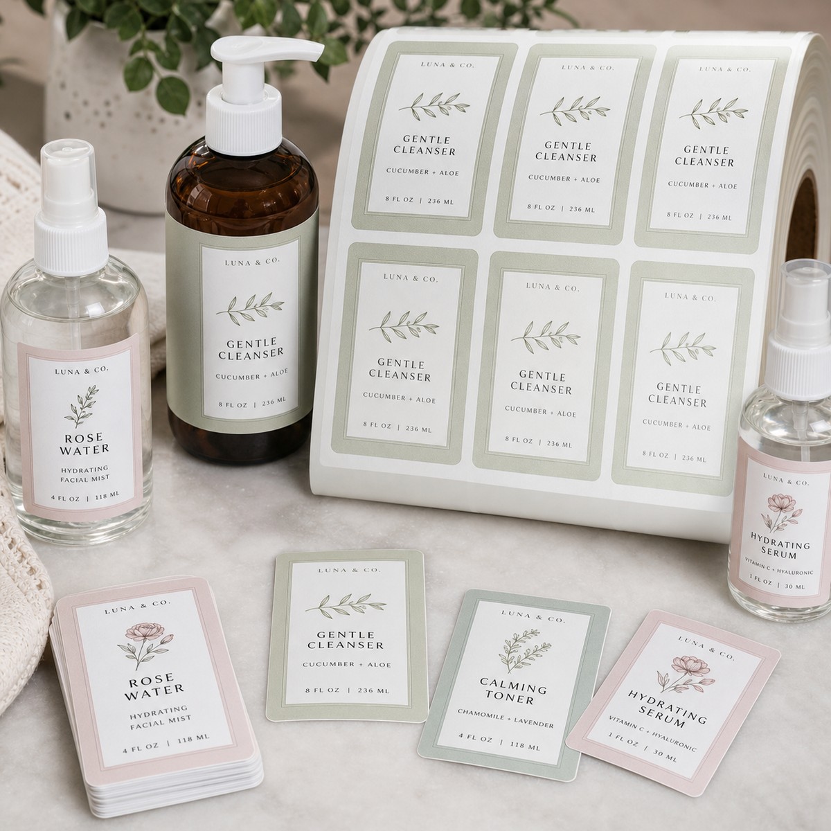 Waterproof Cosmetic Bottle Labels printed sticker examples