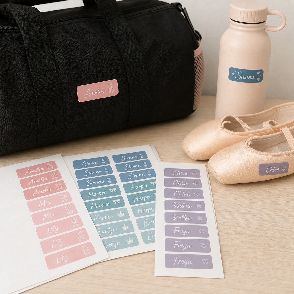 Waterproof Dance School Name Stickers printed sticker examples