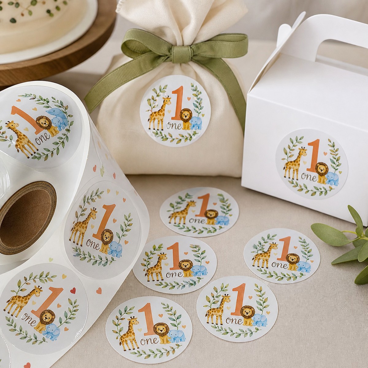 Waterproof First Birthday Stickers printed sticker examples