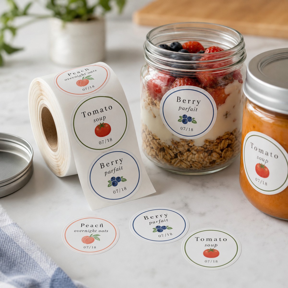Waterproof Food Jar Labels printed sticker examples
