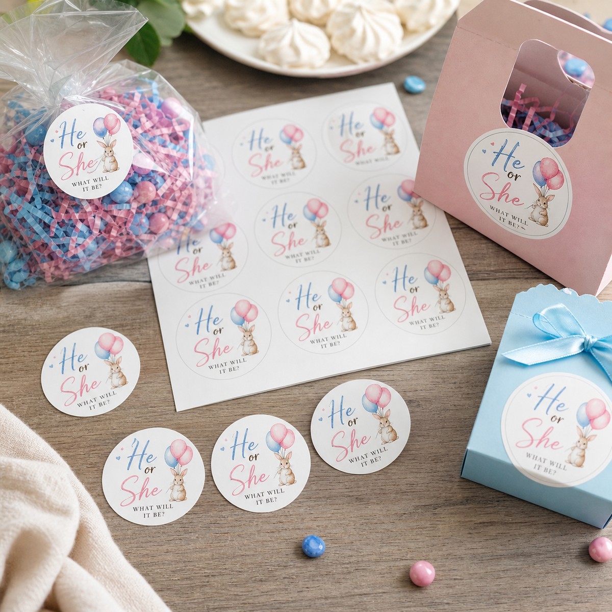 Waterproof Gender Reveal Stickers printed sticker examples