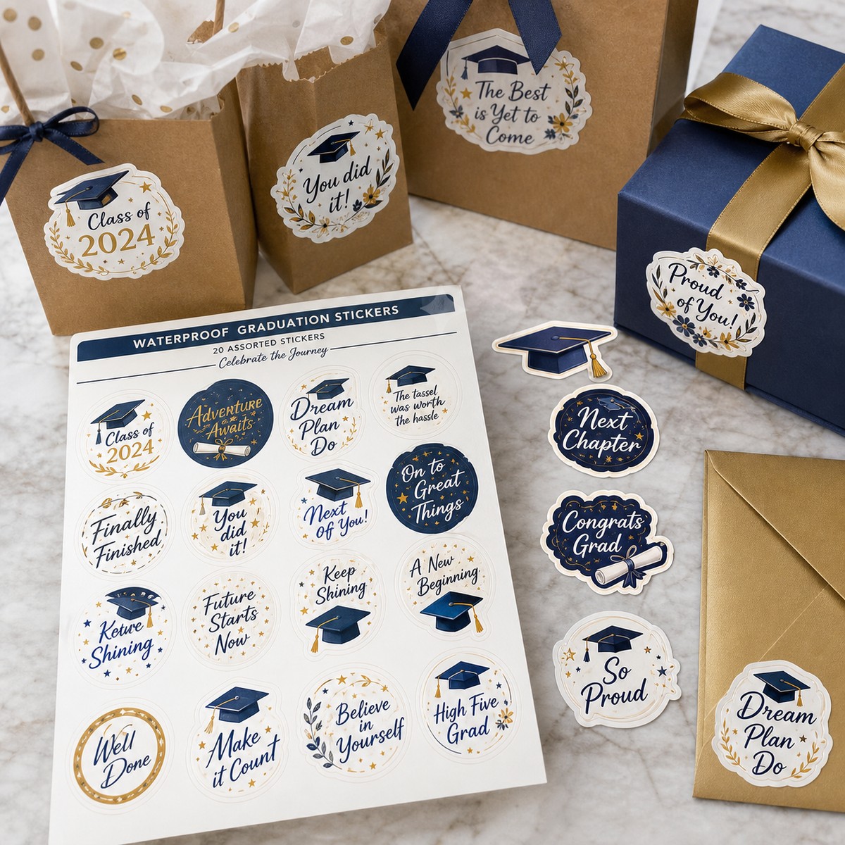 Waterproof Graduation Stickers printed sticker examples