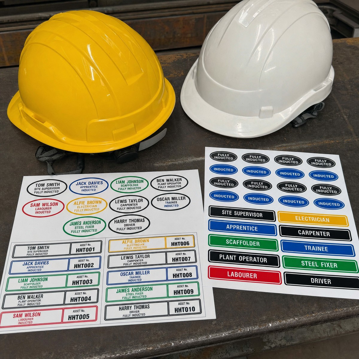 Waterproof Hard Hat Stickers printed sticker examples