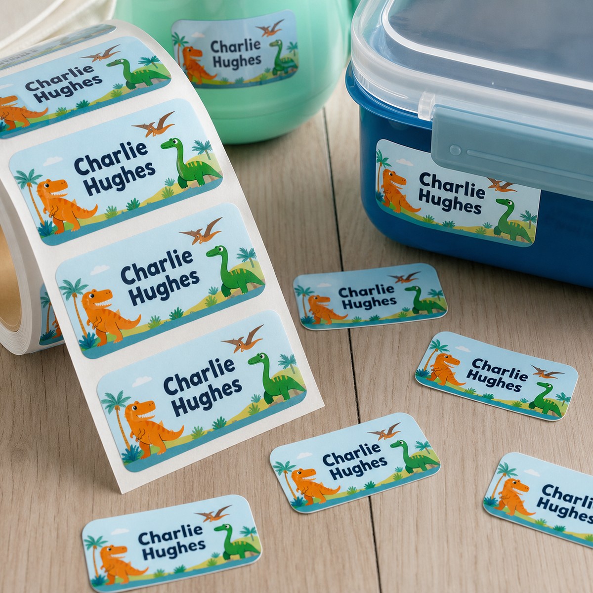 Waterproof Lunch Box Name Stickers printed sticker examples