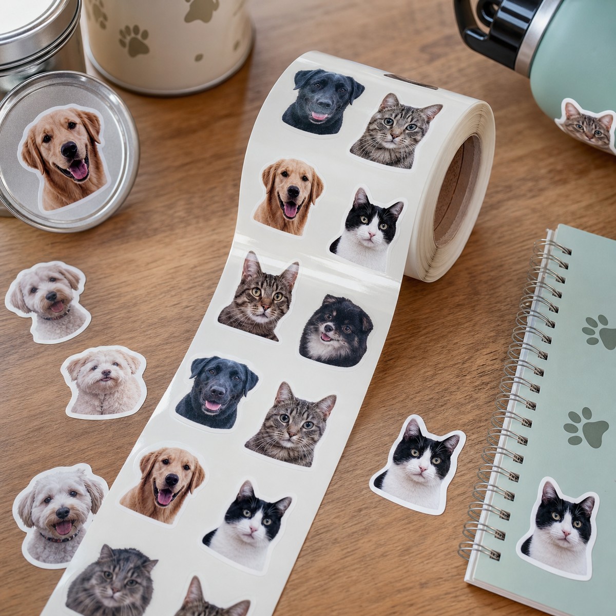 Waterproof Pet Photo Stickers printed sticker examples
