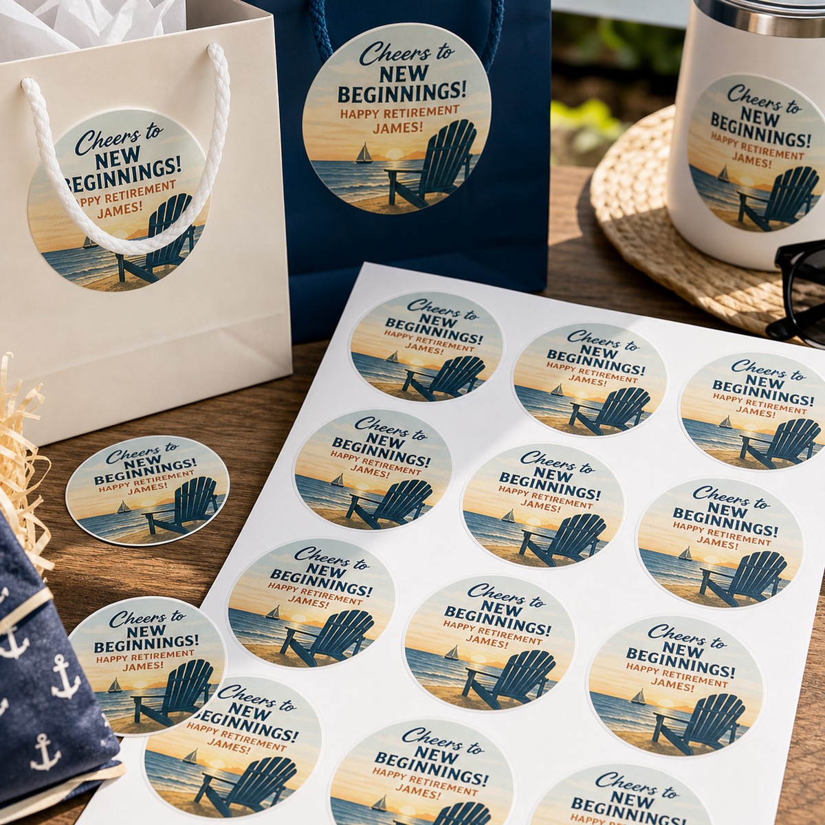 Waterproof Retirement Party Stickers printed sticker examples
