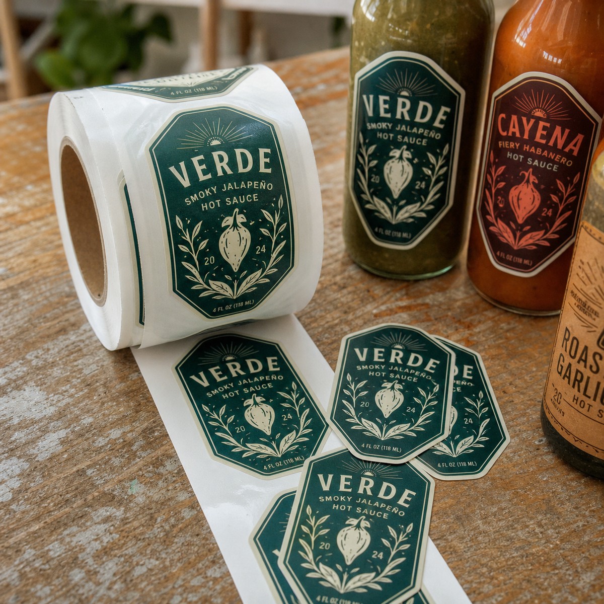 Waterproof Sauce Bottle Labels printed sticker examples