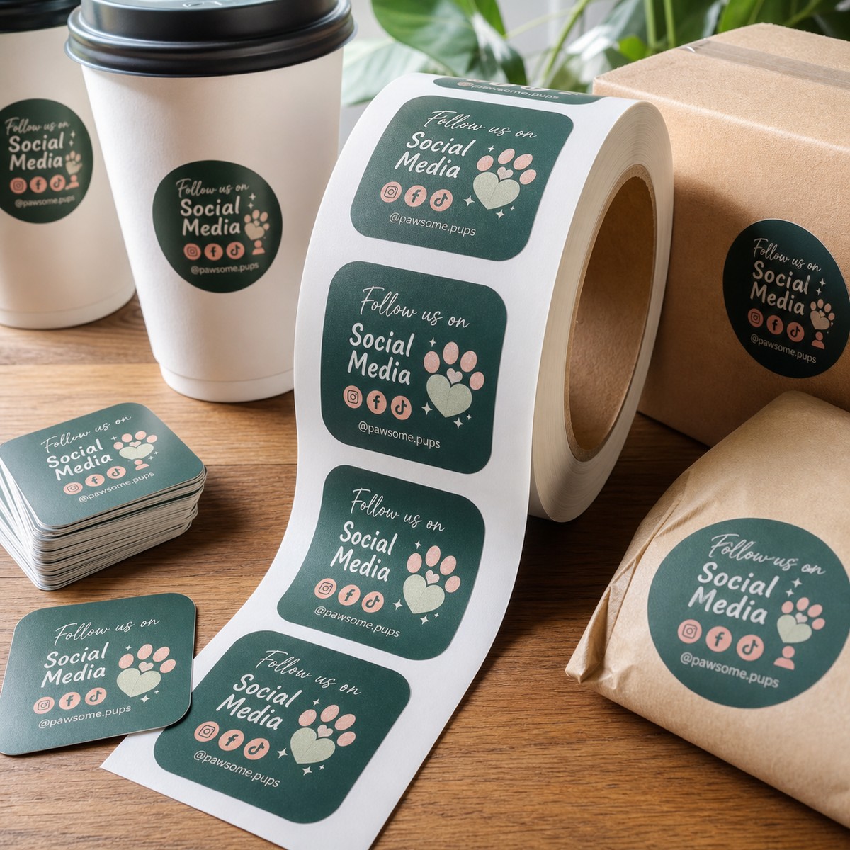 Waterproof Social Media Stickers printed sticker examples
