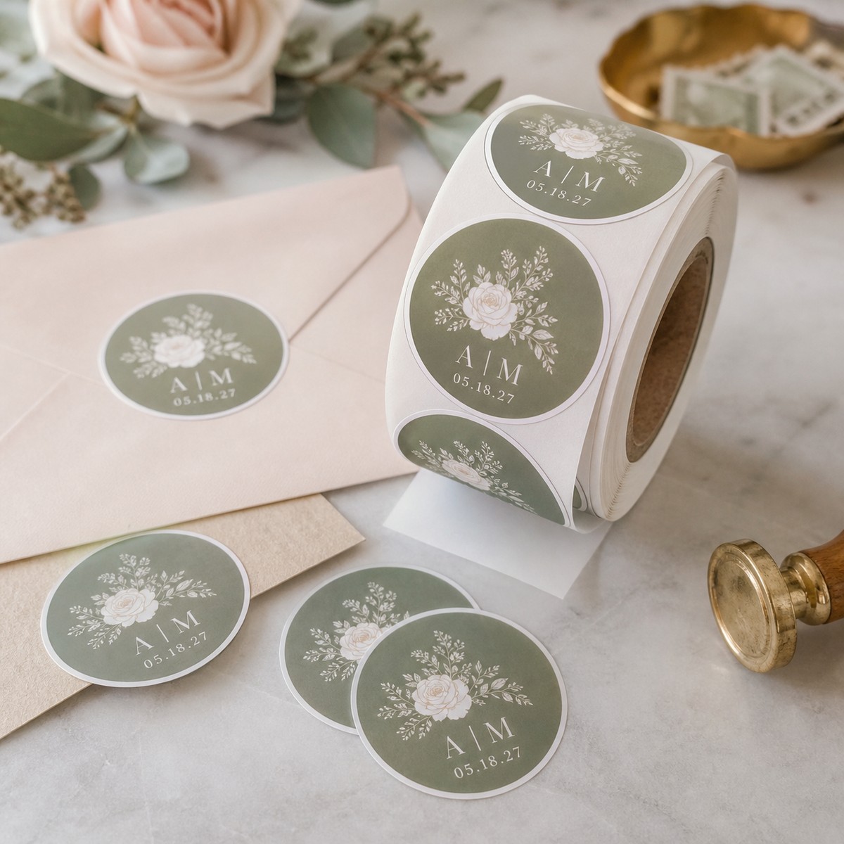 Waterproof Wedding Envelope Seal Stickers printed sticker examples