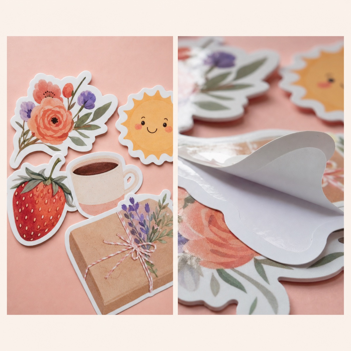 Custom Die Cut Stickers product examples and finish