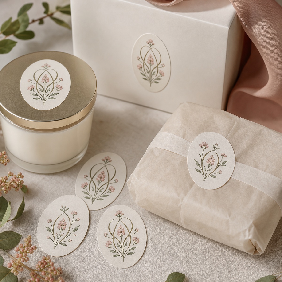 Custom Oval Stickers product examples and finish