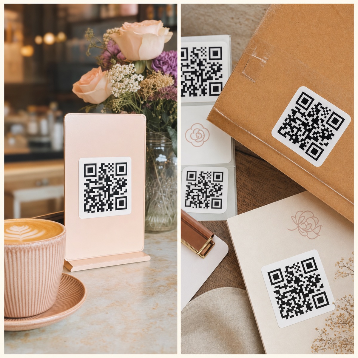 Custom QR Code Stickers product examples and finish